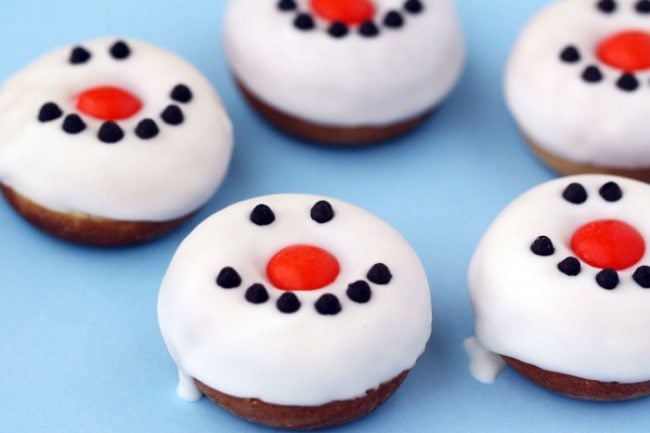 Snowman Donuts for Kids Santa Breakfast
