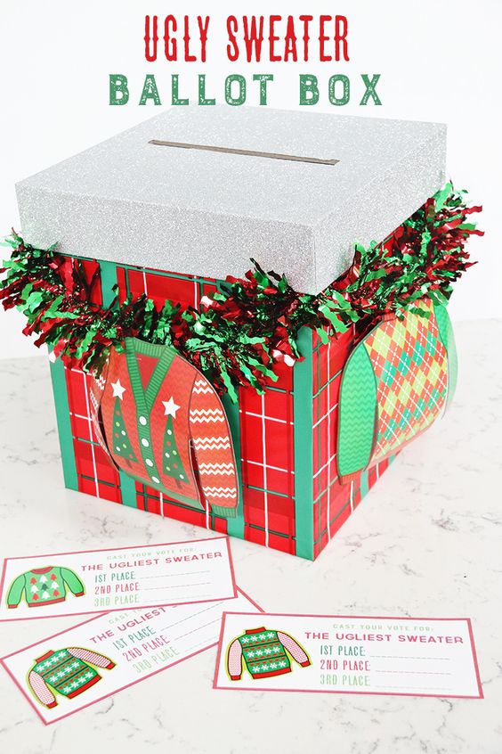 Ugly Sweater Ballot Box - 16 Totally Unforgettable Ugly Sweater Party Ideas