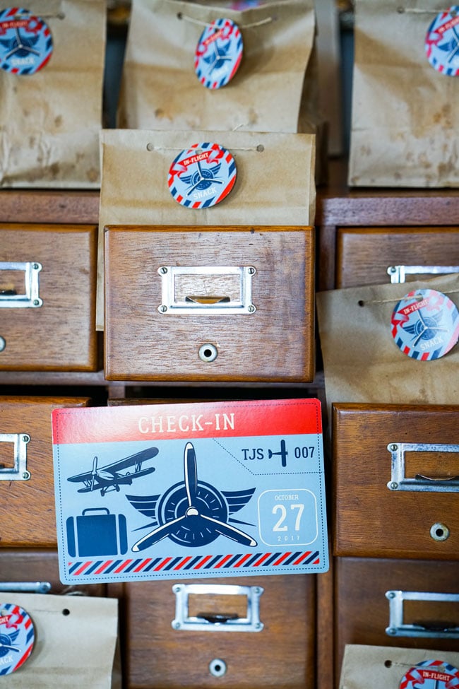 Vintage Airplane Birthday Party Check-in Sign