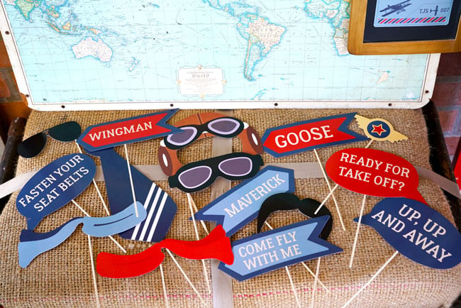 Vintage Airplane Birthday Party Photo Booth Props