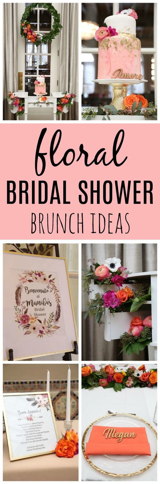 Chic Floral Themed Bridal Shower Brunch - Pretty My Party