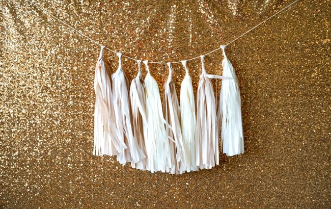Quick and Easy New Years Party Setup tassel banner featured on Pretty My Party