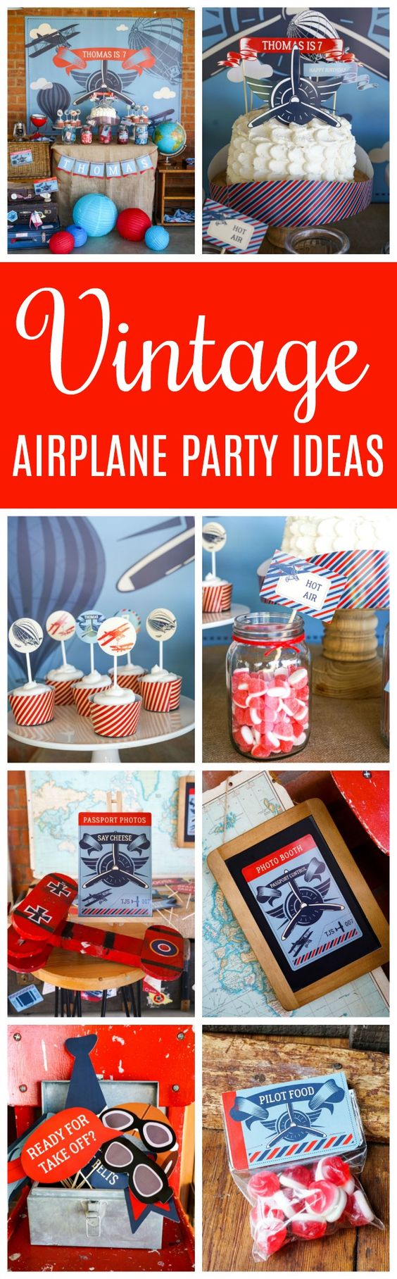 Vintage Airplane Birthday Party on Pretty My Party