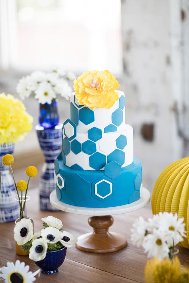 Modern Navy and Yellow Bridal Shower