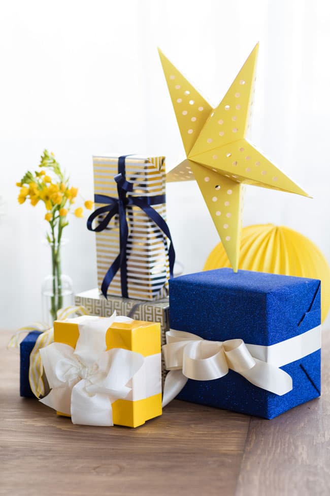 Modern Navy and Yellow Bridal Shower Ideas