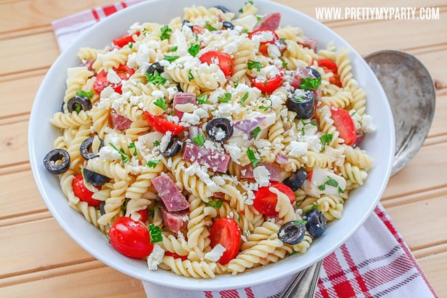 Easy Classic Italian Pasta Salad from Pretty My Party