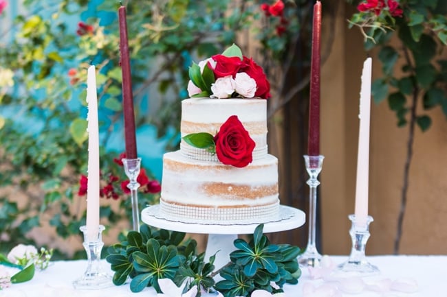 Garden Wedding Cake With Flowers