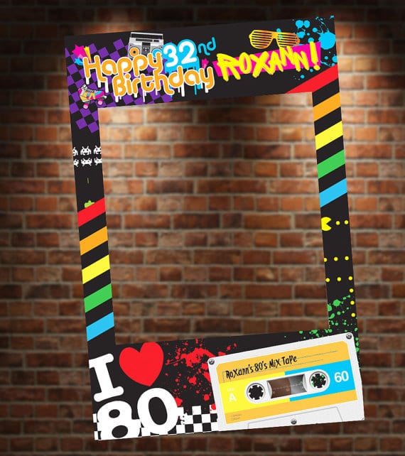 80s Theme Party Photo Booth Frame