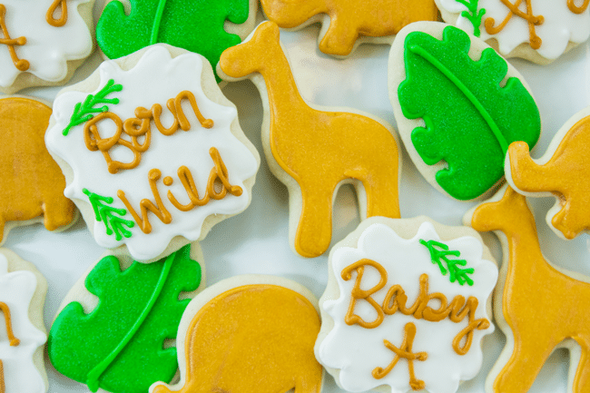 Fun Jungle Theme Baby Shower Cookies