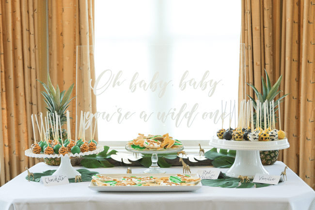 Fun Jungle Theme Baby Shower Dessert Table