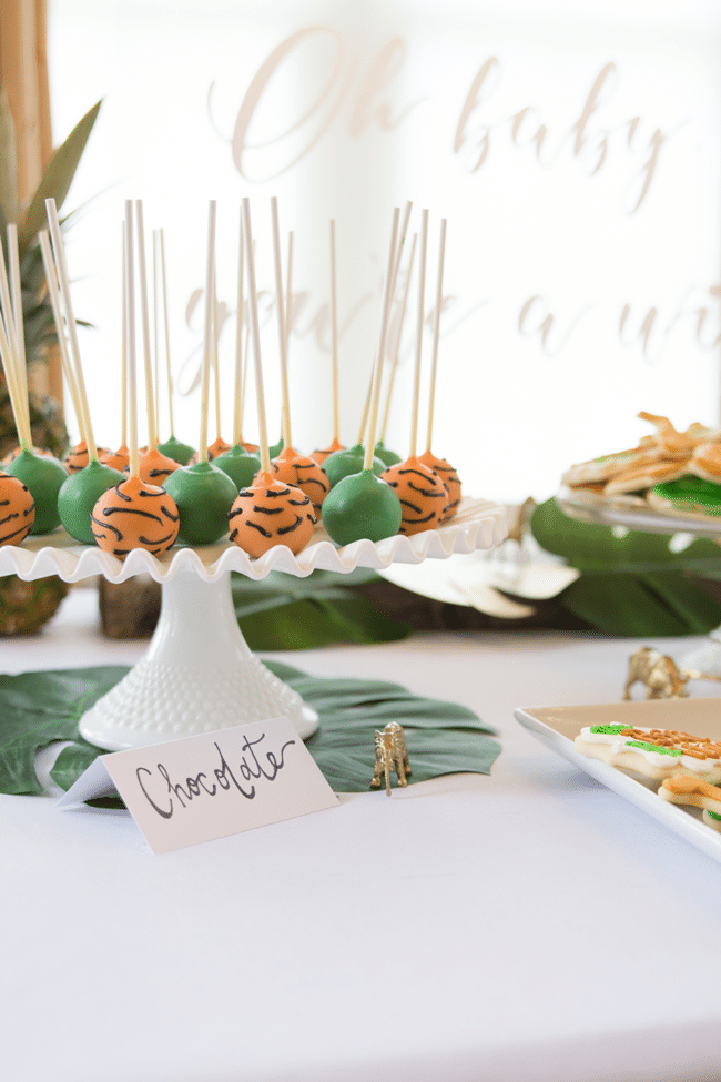 Fun Jungle Theme Baby Shower Cake Pops