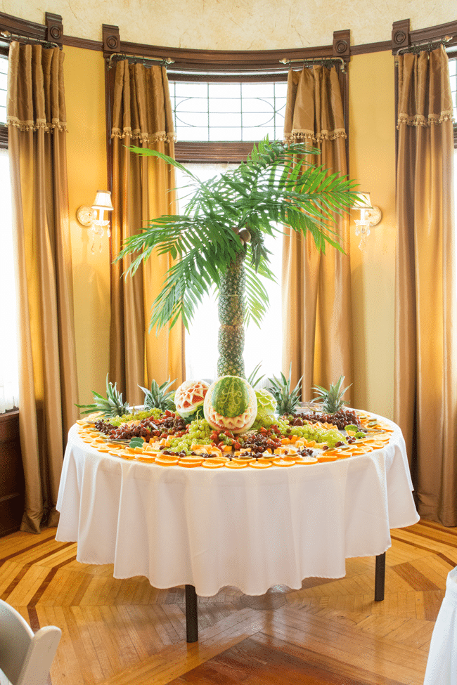 Jungle Theme Baby Shower Pineapple Palm Tree Fruit Display