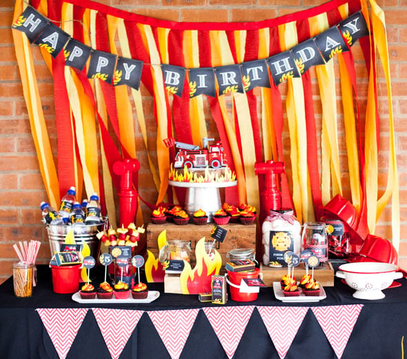 Fireman Birthday Dessert Table