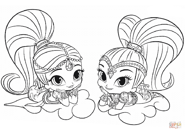 Free Shimmer and Shine Coloring Pages for Shimmer and Shine Party Activity