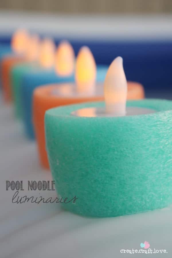 DIY Pool Noodle Luminaries - Pool Party Ideas