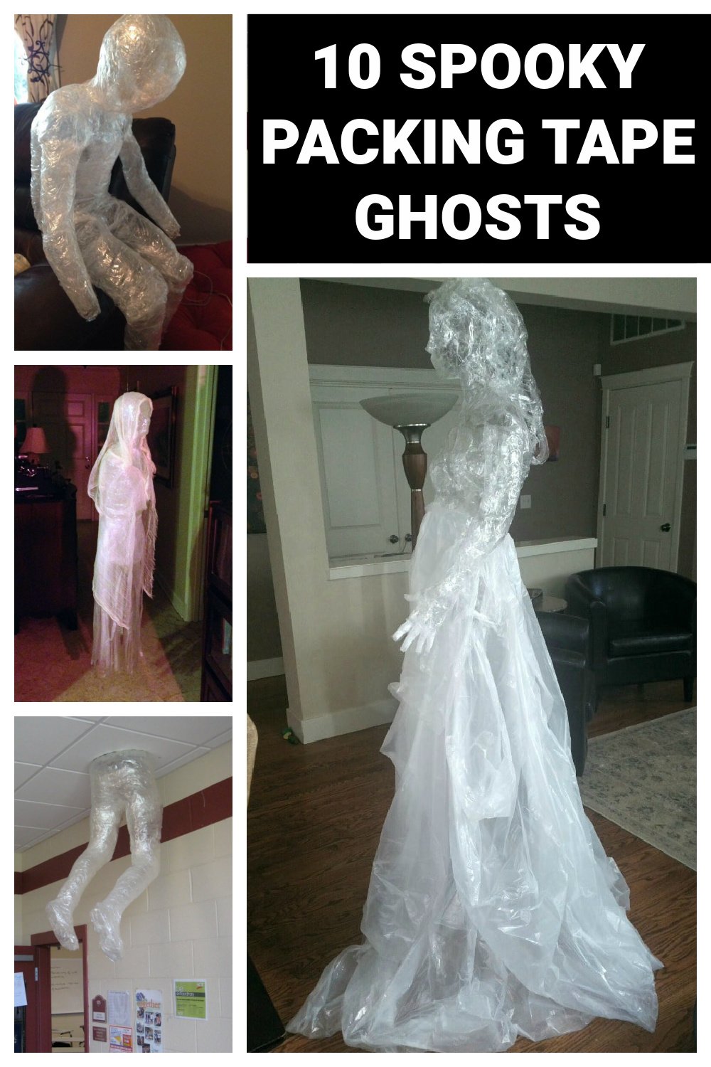 10 DIY Packing Tape Ghost Ideas - Pretty My Party