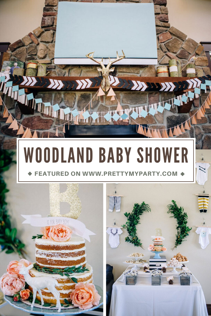 Modern Woodland Themed Baby Shower on Pretty My Party