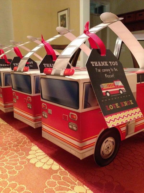 Fire Truck Party Favor Boxes