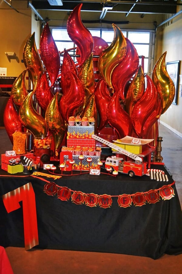 Fireman Birthday Party Dessert Table