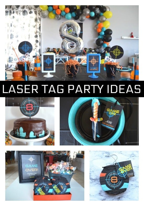 Laser Tag Birthday Party Favor Tags for a Boy