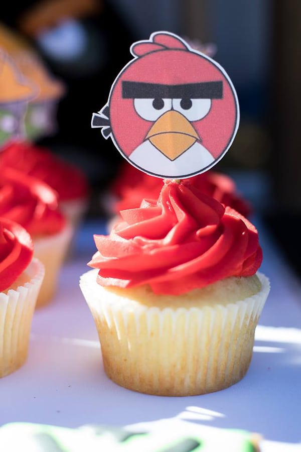 Angry Birds Birthday Party Cupcake Toppers