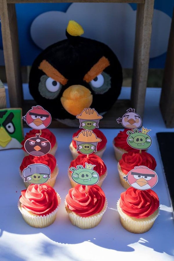 Angry Birds Birthday Cupcakes