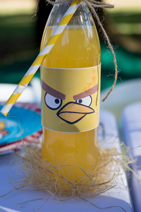 Angry Birds Birthday Party Drink Labels