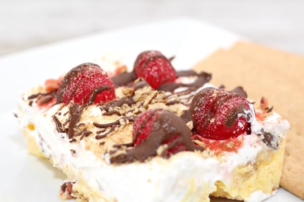 No Bake Banana Split Icebox Cake