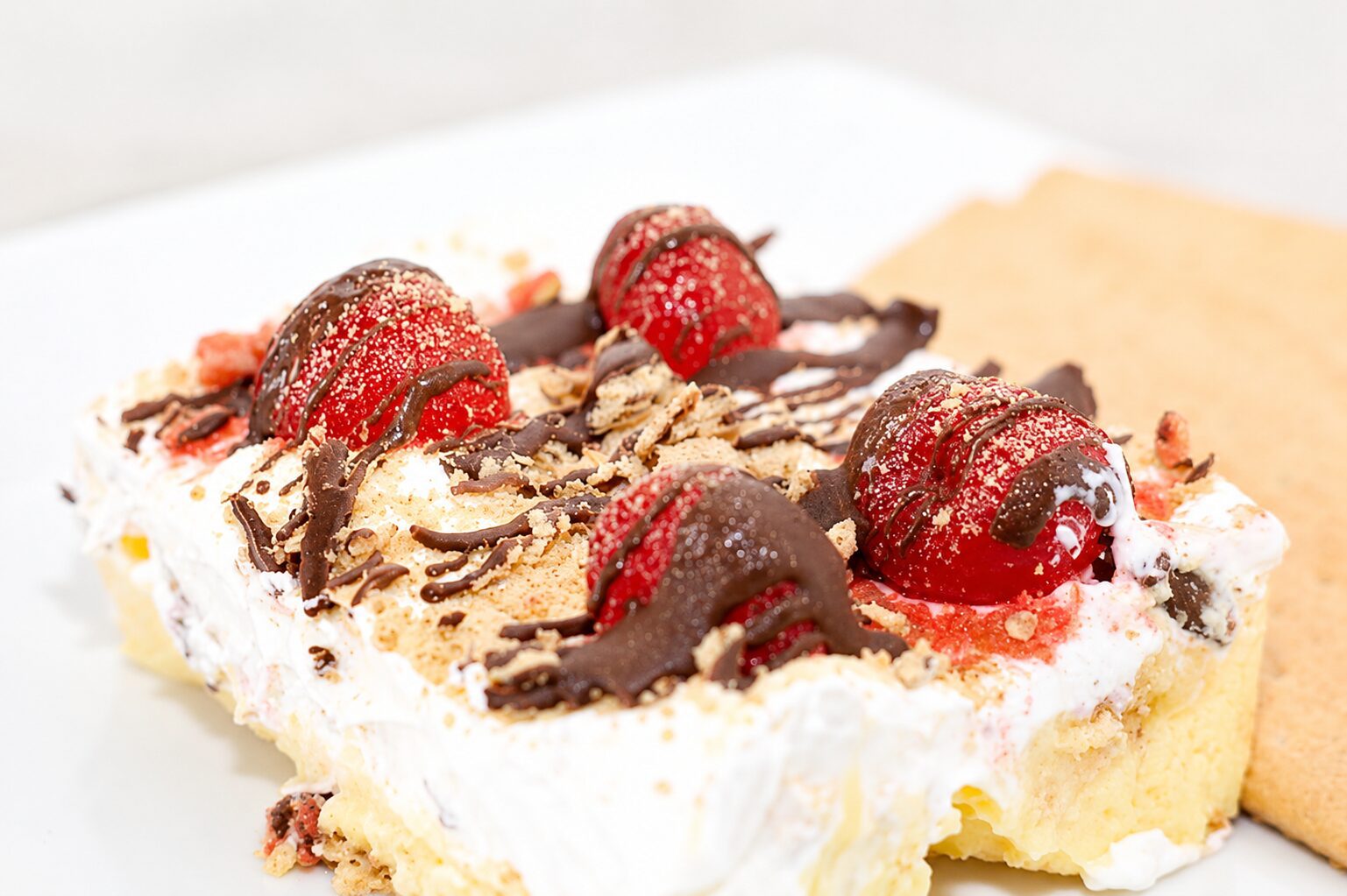 No-Bake Banana Split Ice Box Cake