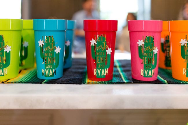 Fiesta Wedding Shower Cups, Fiesta Party Cups, Couples Shower