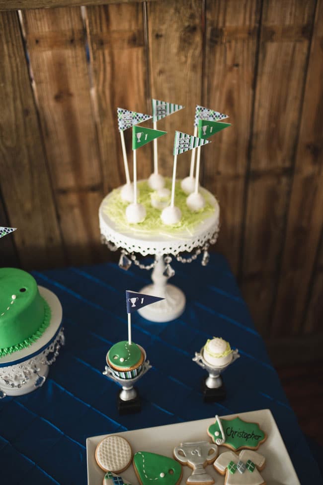 Golf Themed 1st Birthday Party Cake Pops