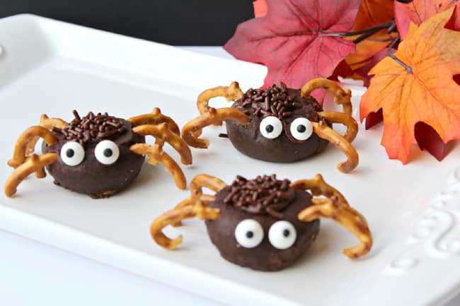 Easy Mini Chocolate Donut Spiders