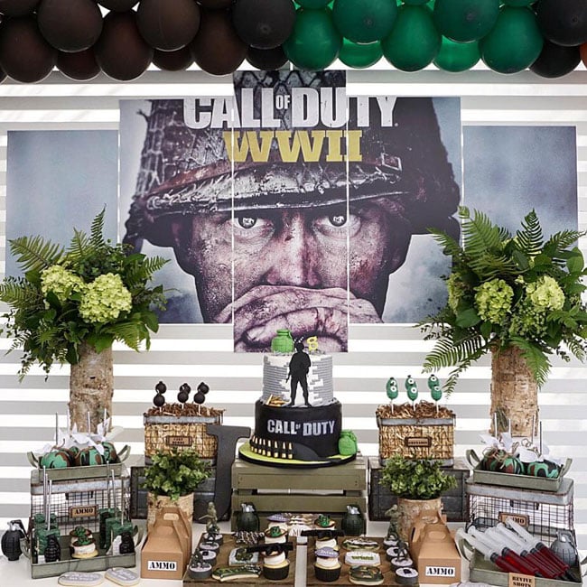 Call of Duty Birthday Party Sweets Table on Pretty My Party