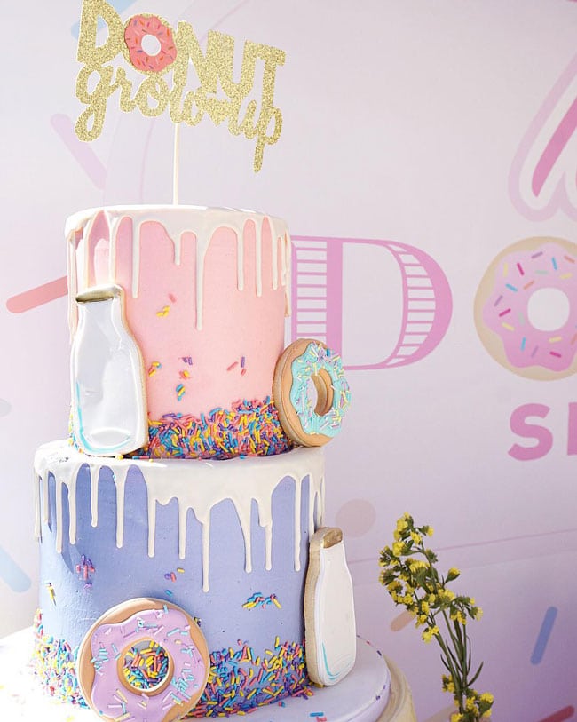 Donut Birthday Cake on Pretty My Party