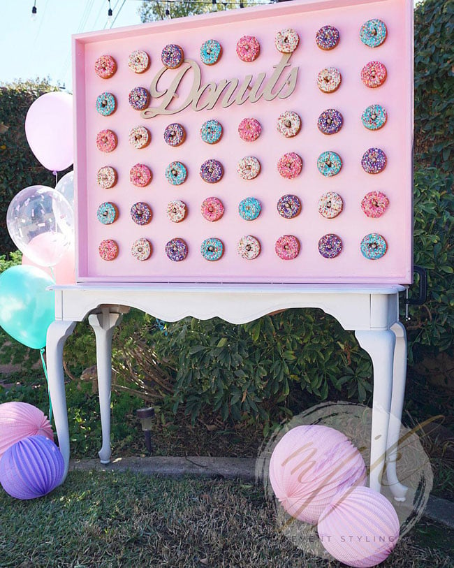 Donut Wall Display for Donut Themed Birthday Party