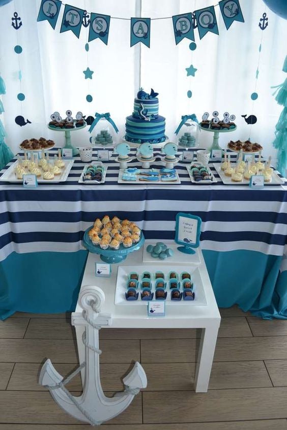 Whale Baby Shower Baby Boy Theme