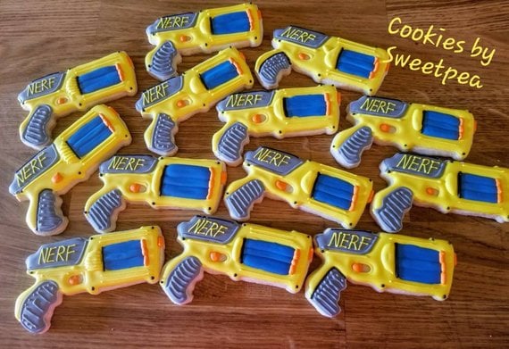 Nerf Gun Cookies - Nerf Party Ideas