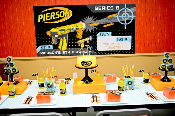 Nerf Gun Laser Tag Party Dessert Table - Nerf Party Ideas