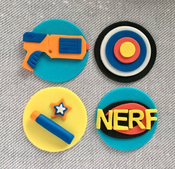 Nerf Cupcake Toppers - Nerf Party Ideas