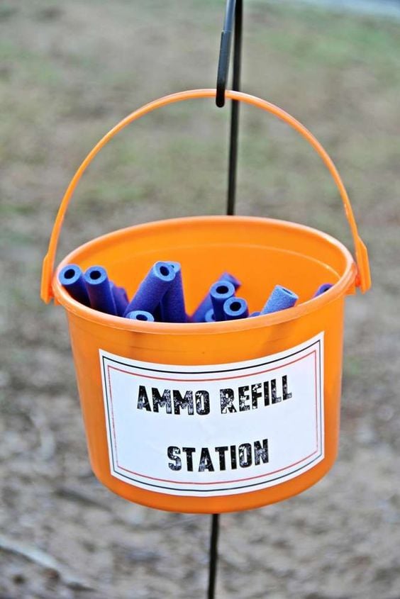 Ammo Refill Station - Nerf Party Ideas