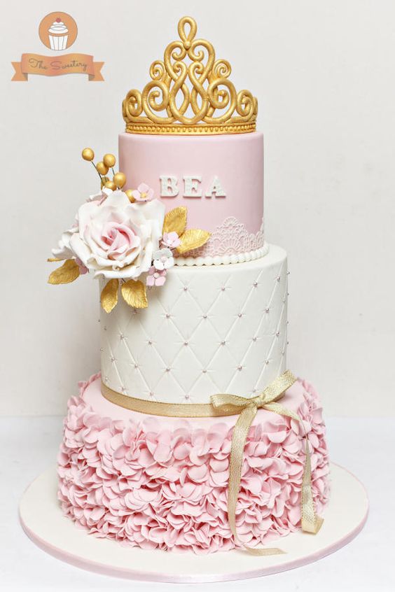Pink and Gold Princess Cake