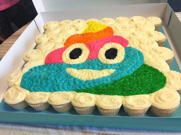 Rainbow Poop Emoji Cupcake Cake