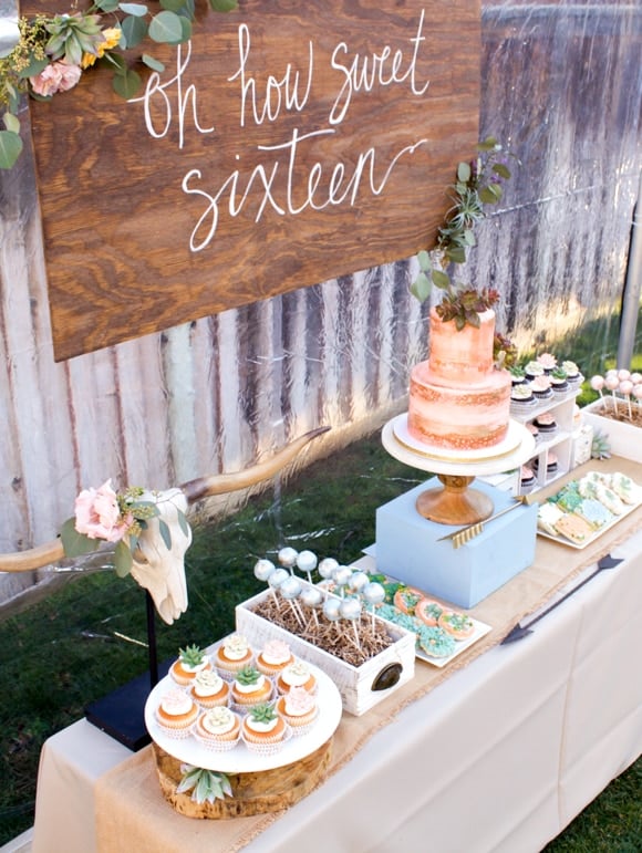 Succulent Themed Sweet 16