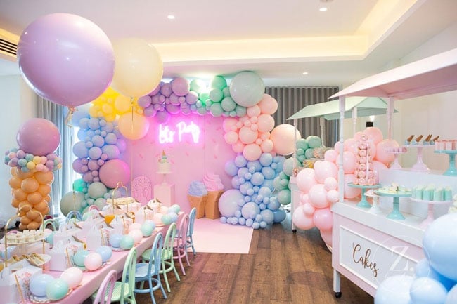 Pretty Pastel Ice Cream Birthday Party Decorations on Pretty My Party