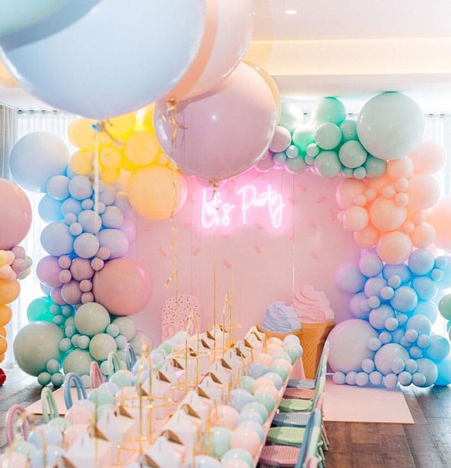 Pretty Pastel Ice Cream Birthday Party Decorations on Pretty My Party