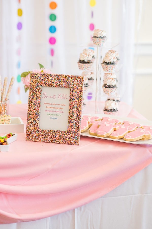 Baby Sprinkle Sweets Table Sign on Pretty My Party
