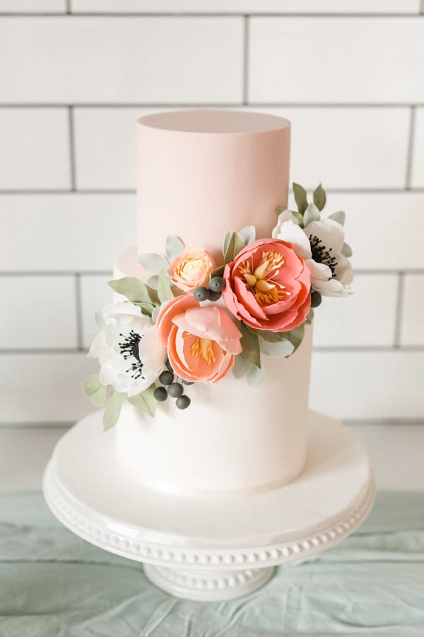 Flower Themed Bridal Shower Cake