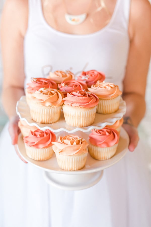Flower Themed Bridal Shower Cupcakes