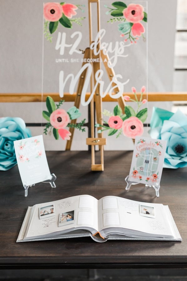 Flower Themed Bridal Shower Sign and Guest Book