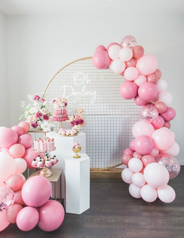 Pretty Pink and Gold 1st Birthday Party on Pretty My Party